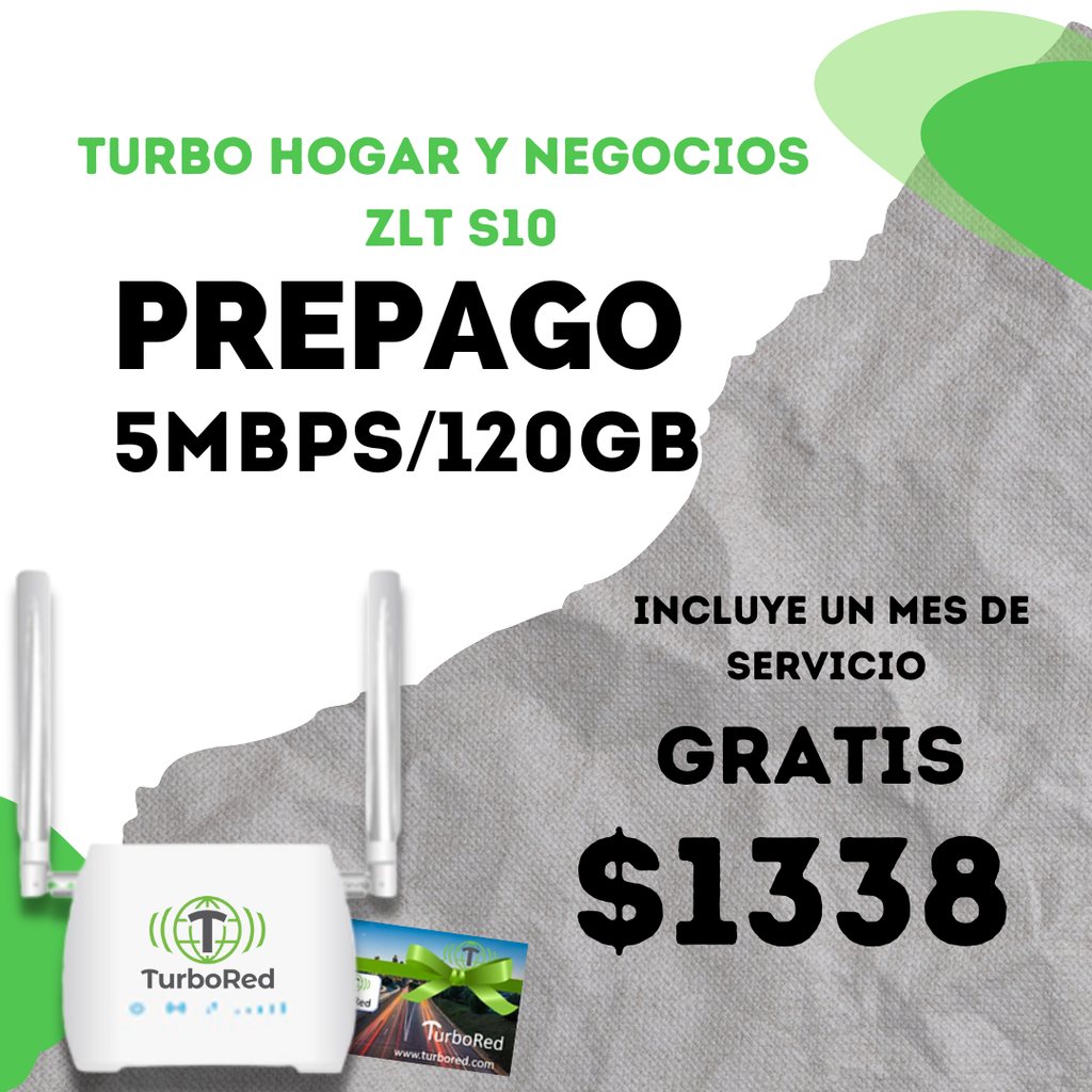 Combo Turbo Internet Hogar Prepago con 1 Mes Gratis Plan: Turbo 5/120GB
