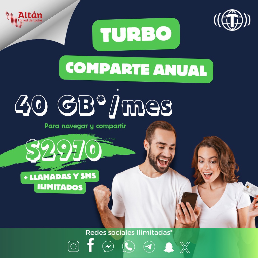 Turbo Comparte Anual 40GB