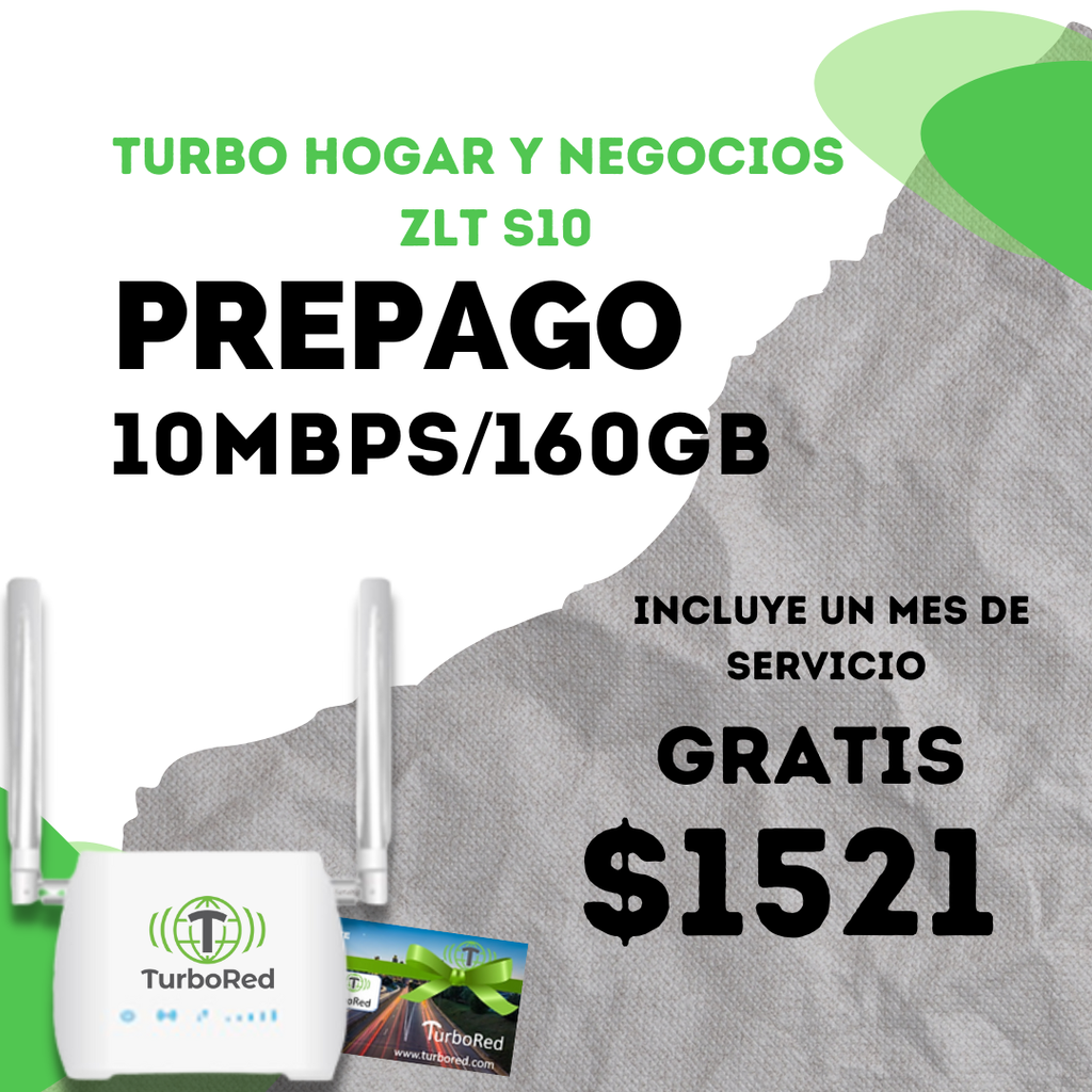 Combo Turbo Internet Hogar Prepago con 1 Mes Gratis Plan: Turbo 10/160GB