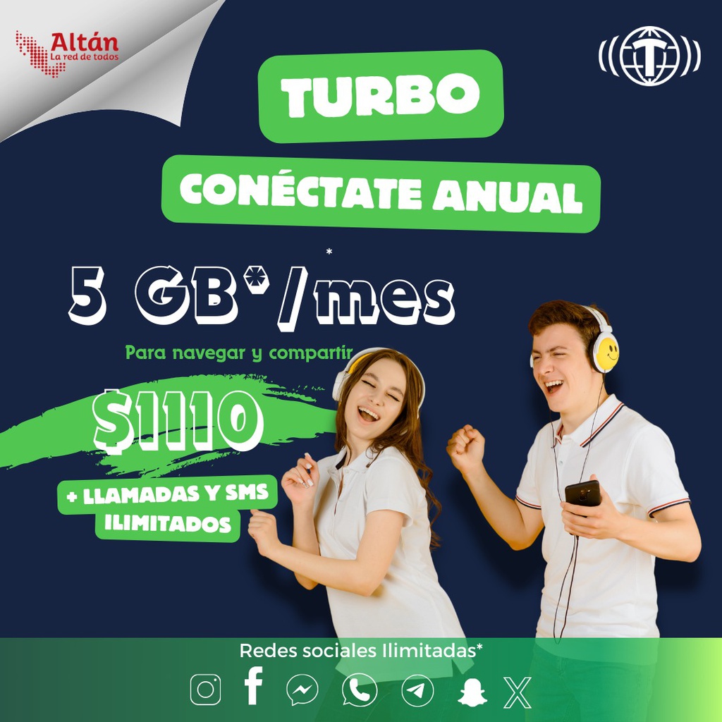 Turbo Conéctate Anual 5 GB