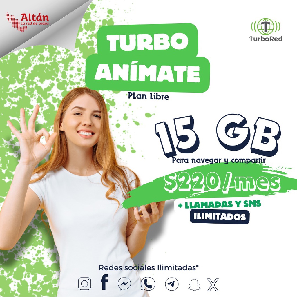 Activación Turbo Anímate 15GB Libre