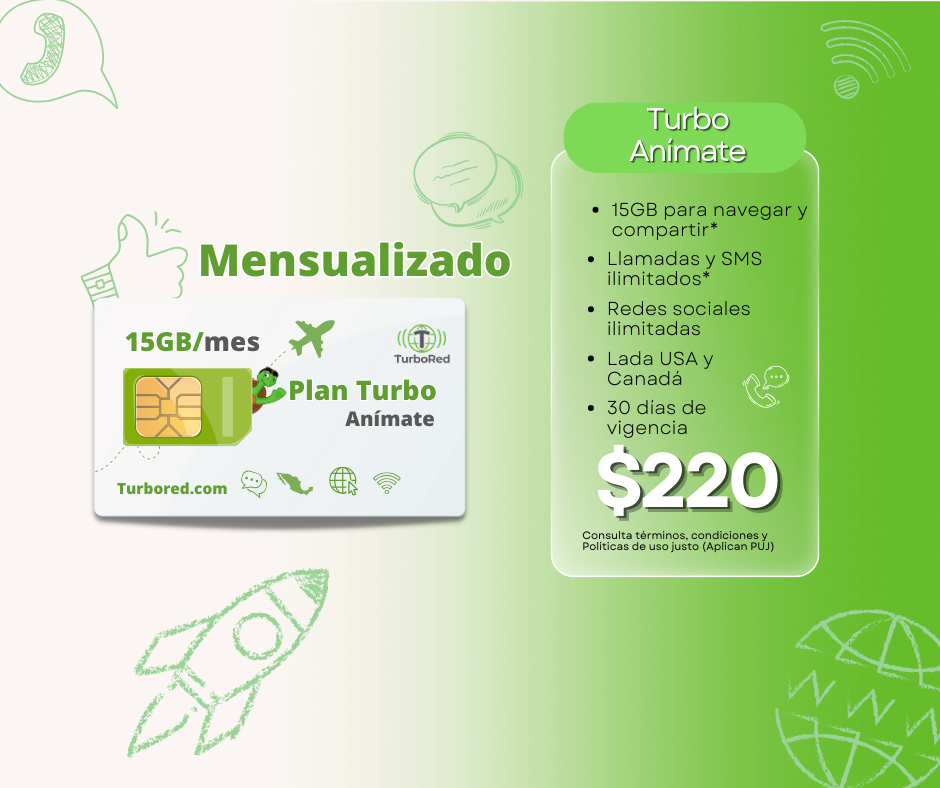 Activación Turbo Anímate 15GB Libre