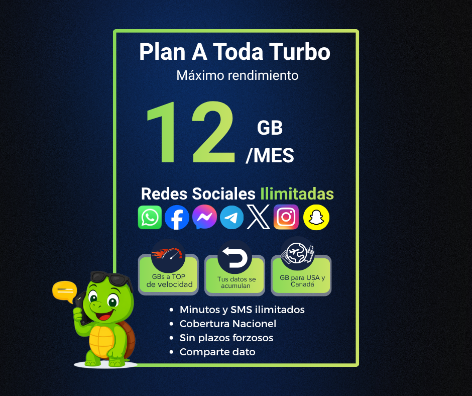 Activación Plan Prepago A Toda Turbo (e-SIM)