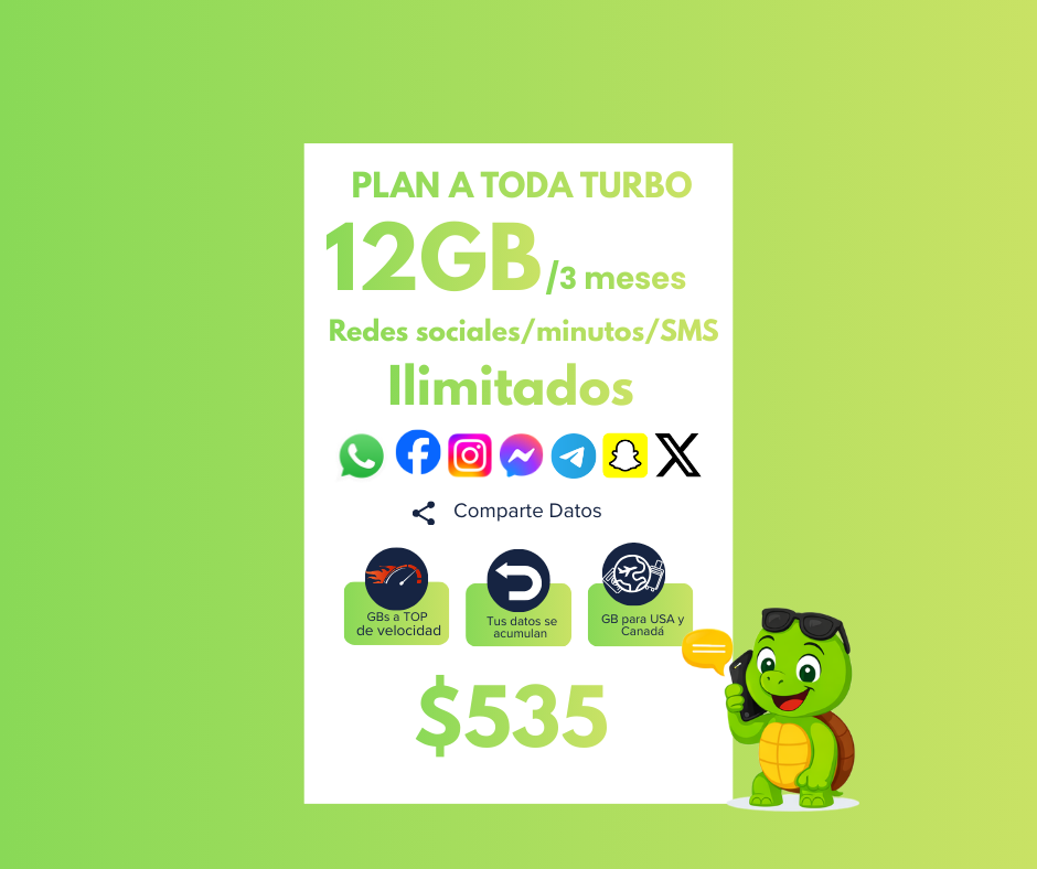 Activación Plan Trimestral A Toda Turbo (e-SIM)