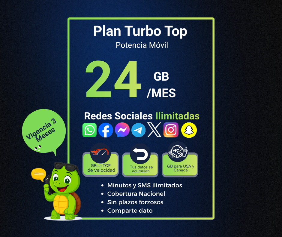 Activaciòn Plan Trimestral Turbo top (E-SIM)