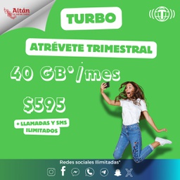 Activación Turbo Atrévete Trimestral 40GB