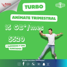 Anímate Trimestral 15GB Activación