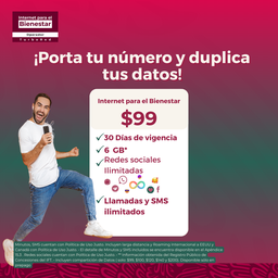 Internet para el Bienestar: Prepago 30 Días  6GB (Promoción portabilidad)